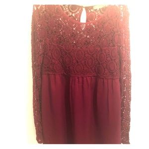 Burgundy laced Tunic